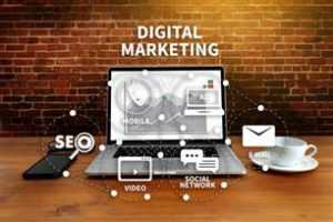 Home Grafische weergave van digitale marketing diensten van een online marketing bureau Haarlem voor bedrijfsgroei
